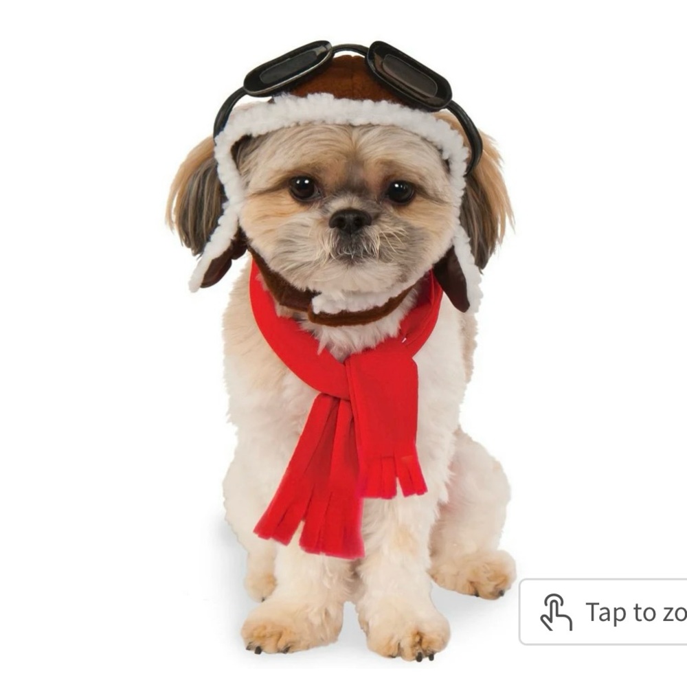 Snoopy dog Aviator Hat and Scarf Set - Red